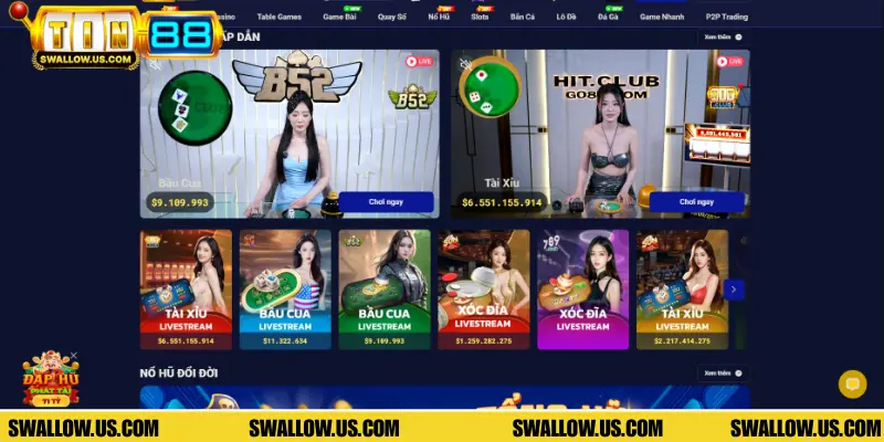 Danh mục trò chơi đa dạng đang được cung cấp tại TIN88